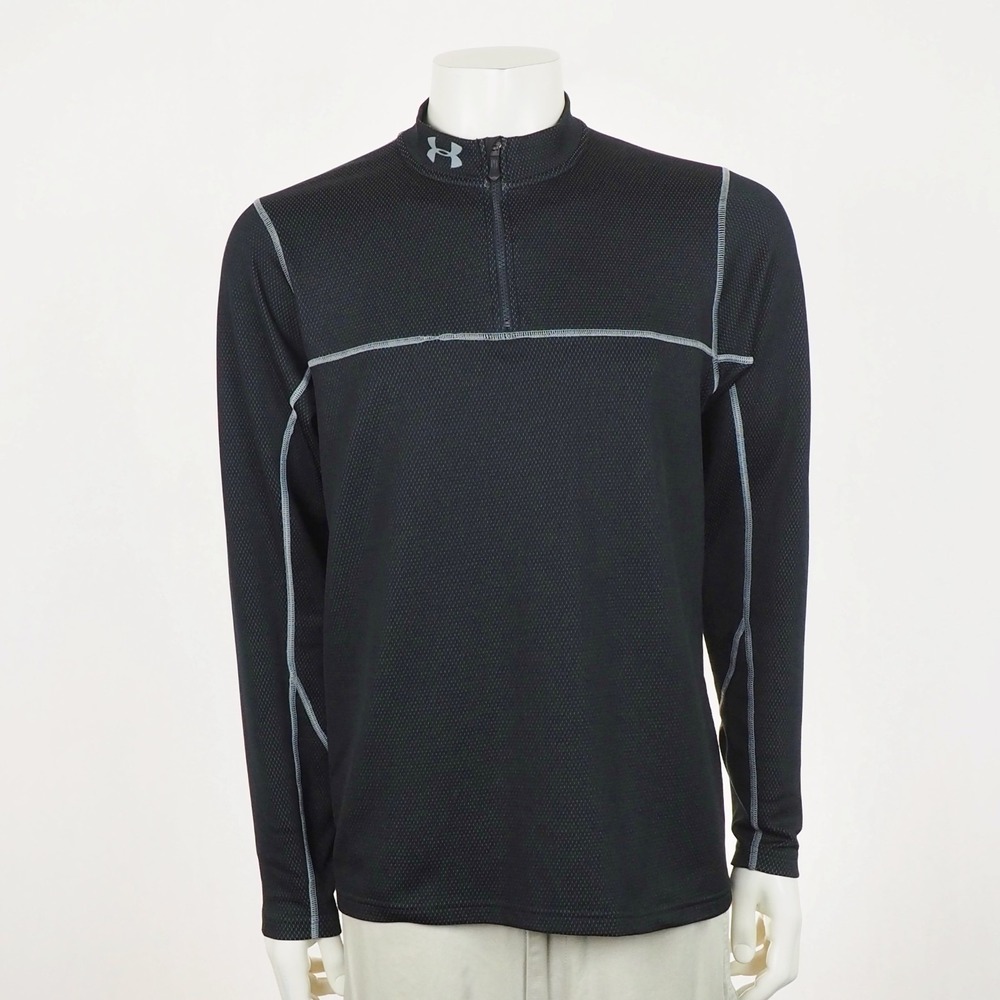 Under Armour ColdGear 1/4-Zip Pullover Shirt Mens Large Black Training Running
